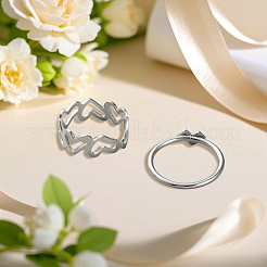 2 комплект колец-манжет в форме сердца из сплава&nbsp;RJEW-LP0003-47