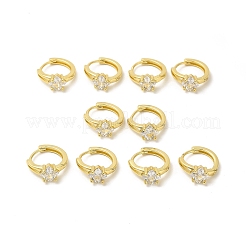 Серьги-кольца с ромбами из кубического циркония EJEW-E270-34G