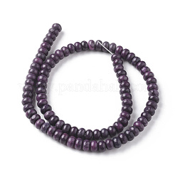 天然マップストーンピカソジャスパービーズ連売り  染め＆加熱  ロンデル  インディゴ  6x4mm  穴：0.7~0.8mm  約91~92個/連  14.76インチ（37.5cm）&nbsp;G-F668-22-A01