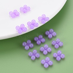 透明なアクリルビーズ  染め  [10]の形  暗い蘭  13x13x5mm  穴：1.5mm  約1510個/500g&nbsp;MACR-S373-02E-04