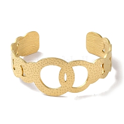 Женские браслеты-манжеты с текстурированным кольцом из нержавеющей стали 304&nbsp;BJEW-I315-03G