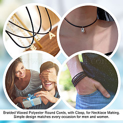 Плетеные круглые шнуры из вощеного полиэстера&nbsp;FIND-WH0136-59B-01