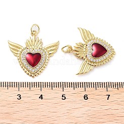 Placage de crémaillère en laiton micro pavé pendentifs en zircone cubique claire&nbsp;KK-M280-10B-G
