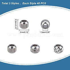 120 pz 3 perline in acciaio inossidabile stile 201&nbsp;STAS-DC0008-36