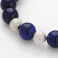 Skull design unique bracelets de pierres précieuses perles extensibles&nbsp;BJEW-JB01847-05