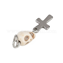 Подвески в виде черепа из синтетической бирюзы&nbsp;PALLOY-JF04214-01