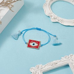 Браслеты ручной работы из японских семян прямоугольные плетеные бусины&nbsp;BJEW-MZ00022-03