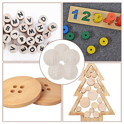 Необработанные деревянные плоские круглые вырезы&nbsp;WOOD-WH0050-042B