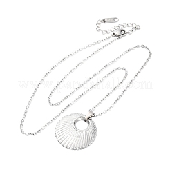 Плоские круглые подвески из нержавеющей стали 304 NJEW-M096-05P