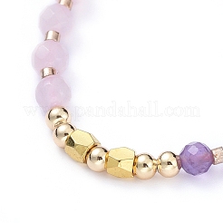 Регулируемые нейлоновые нити плетеные браслеты из бисера BJEW-JB05161-01