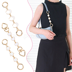 3 шт. 3 стиля луна звезда сердце сплав эмалированные звенья сумки удлинительные цепи&nbsp;AJEW-GA0008-26A