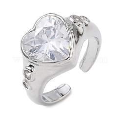 Bagues manchettes ouvertes en laiton pavé de zirconiums cubiques pour femmes&nbsp;RJEW-L343-08P-01
