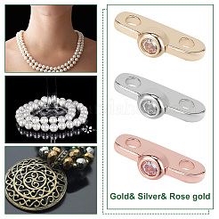 18 шт. 3-цветные латунные подвески-слайдеры с микропаве из прозрачного кубического циркония KK-GO0001-29