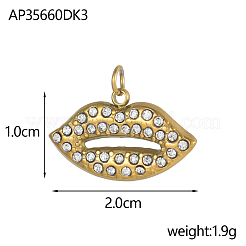 Подвески из нержавеющей стали 304 с микропаве из кубического циркония&nbsp;STAS-OY005-97G
