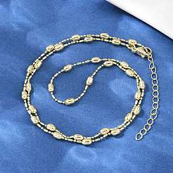 Латунные цепочки с овальными шариками для мужчин и женщин&nbsp;NJEW-L012-03G