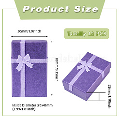 Прямоугольные бумажные подарочные коробки для хранения ювелирных изделий с бантом CON-TAC0014-09A