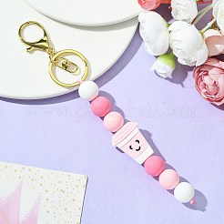 Decorazioni pendenti con perline in silicone rotonde e a tazza&nbsp;KEYC-JKC00855