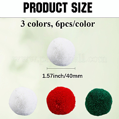 18шт. 3-х цветный полиэстеровый помпоновый шарик&nbsp;AJEW-CY0001-86