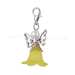 5 шт. 5-х цветные стеклянные жемчужные бусины и акриловые подвесные украшения HJEW-JM03223-02