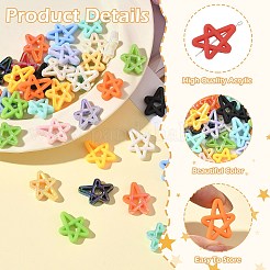 40 шт. 2 вида прорезиненных непрозрачных акриловых бусин&nbsp;OACR-YW0004-45