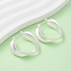 Латунные серьги-кольца EJEW-A143-15S