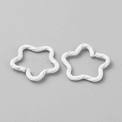 焼き付け塗装鉄リンクリング  ハンマーオープンリング  スター  ホワイト  16x16.5x1.5mm  内径：11x13.5mm&nbsp;IFIN-WH0085-12A