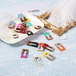 22шт 11 цвета подвески из смолы и ореха&nbsp;RESI-BT0001-10