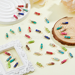 40шт 8 цвета окрашенные подвески из синтетической императорской яшмы PALLOY-AB00106