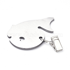 430ステンレススチール製イルカ型テーブルカバーテーブルクロスウェイト  ステンレス鋼色  78x72x2.5mm&nbsp;STAS-WH0015-14P