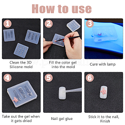 3шт 3 стиля силиконовые Молды для нейл-арта&nbsp;MRMJ-FH0001-48