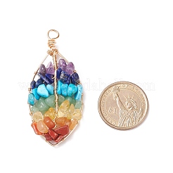 3 pièces 3 couleurs chakra pierre précieuse naturelle puce gros pendentifs&nbsp;PALLOY-JF01662