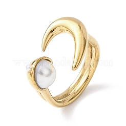 Anillos de puño de imitación de perlas acrílicas opacas&nbsp;RJEW-P177-03D-G