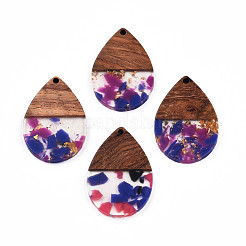 Подвески из прозрачной смолы и ореха RESI-N025-028-A06