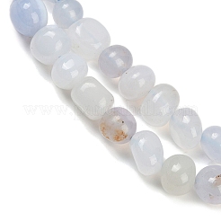 Нити бусин из халцедона природного синего цвета G-D303-01