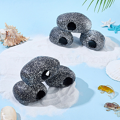 4 stücke 2 taschen harz aquarium höhle stein micro landschaft szene ornamente&nbsp;DJEW-GO0001-14