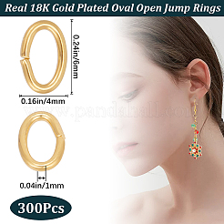 300 шт. латунные открытые кольца для прыжков KK-BBC0012-39