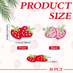 30 toppa ricamata computerizzata a forma di fragola da stirare/cucire&nbsp;PATC-FG0003-73B
