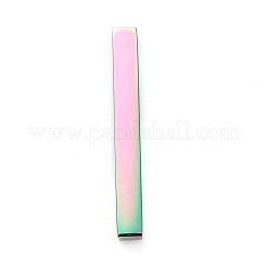 イオンプレーティング（IP）304ステンレスペンダント  長方形/棒  虹色  40x5x5mm  穴：3~3.5mm&nbsp;STAS-G208-02M