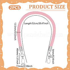 Плетеные круглые ручки для сумок из искусственной кожи FIND-WH0180-01B-P