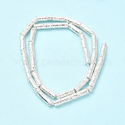 Fili di perle di roccia lavica naturale elettrodeposta&nbsp;G-G984-02S
