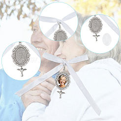 Овальный фотобукет из сплава и стекла в тибетском стиле&nbsp;HJEW-HY0001-11