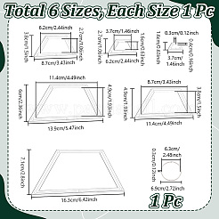 6шт 6 стиля прозрачный акриловый швейный шаблон AJEW-NB0007-76A