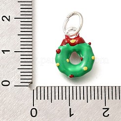 Breloques en laiton émaillé sur le thème de Noël&nbsp;KK-R212-15F-P