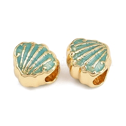 Латунные европейские эмалевые бусины KK-D421-10G-01