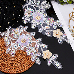 2 шт. 2 стиля полиэстеровой вышивки на нашивках для одежды&nbsp;DIY-FH0010-10