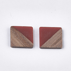 Cabochon in resina e legno di noce&nbsp;RESI-S358-90B