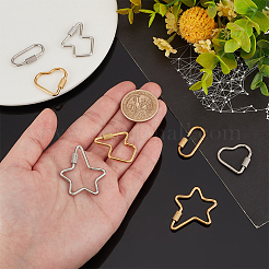 8 шт. 8 стиля подвески-карабиновые замки из нержавеющей стали 304 AJEW-AN0007-13