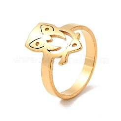 Ионное покрытие(ip) 201 нержавеющая сталь сова палец кольцо для женщин&nbsp;RJEW-G266-07G