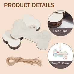 2 kit de grands pendentifs en bois vierges non finis&nbsp;WOOD-CP0001-16