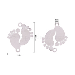 Danlingjewelry 201 ステンレススチールリンクコネクター  レーザーカットリンク  足  ステンレス鋼色  19x16x1mm  穴：1.6mm&nbsp;STAS-DL0002-03